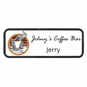 Custom Engraving of Trophies and Gifts Printed Name Badge in Holder