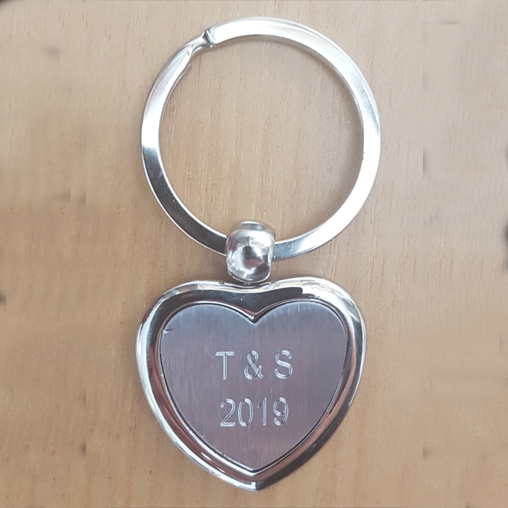 Engraved Heart Key Ring