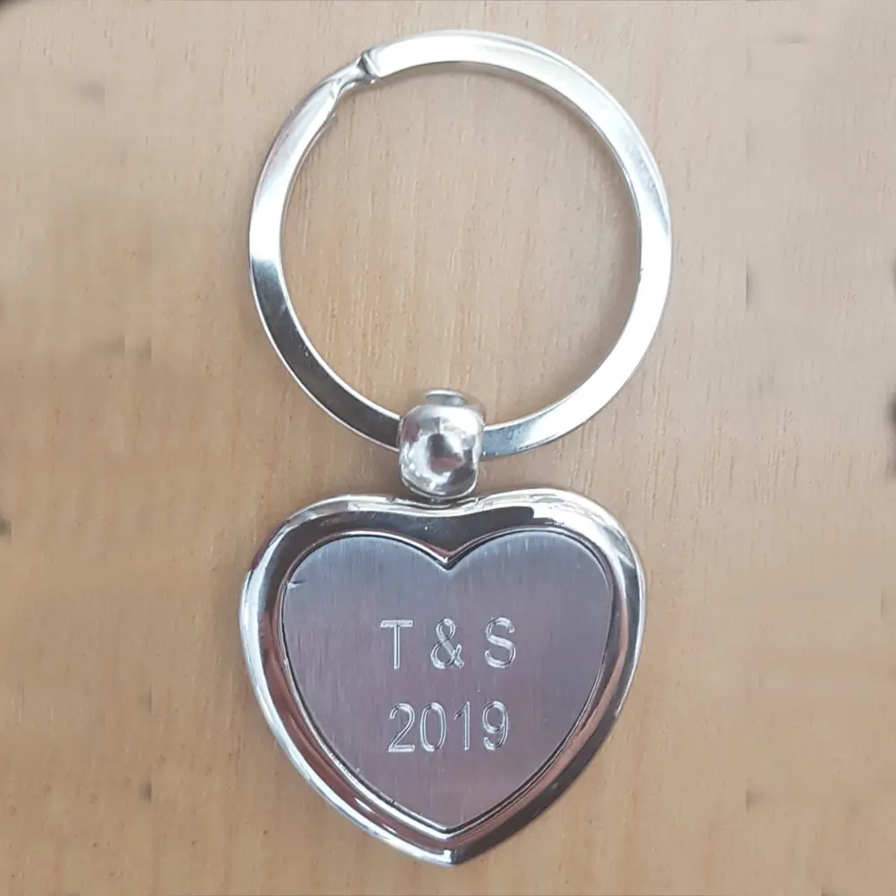 Engraved Heart Key Ring