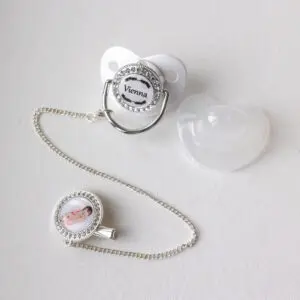 Custom Engraving of Trophies and Gifts Personalised Baby Pacifier Dummy