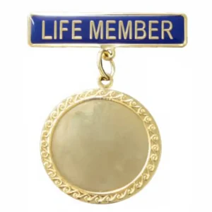 Custom Engraving of Trophies and Gifts Life Member Badge - Blue