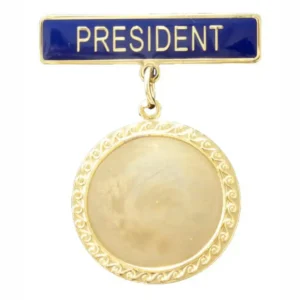 Custom Engraving of Trophies and Gifts President Badge - Blue
